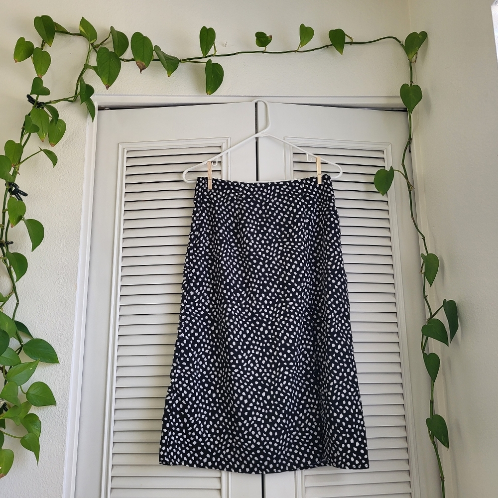 SHEIN - Black and White Print Split Thigh Skirt